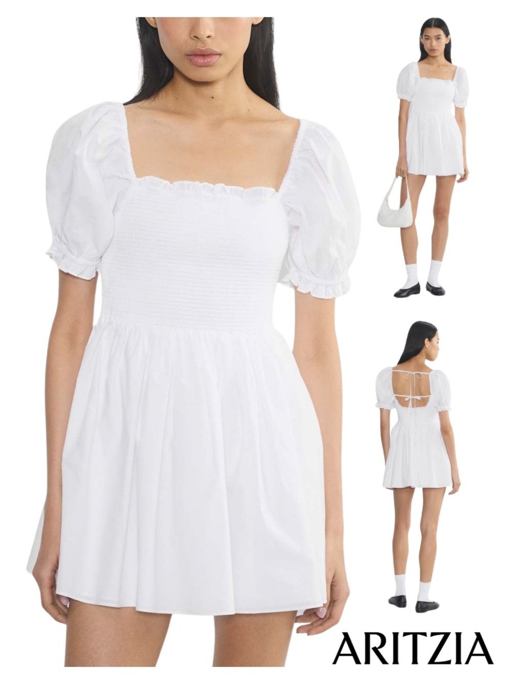 Aritzia | Sunday Best Tessa Poplin Dress in White - Size L